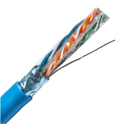 PSI DATE PSI-6CMRSH-BU CAT6E 23/8 (4 PAIR) SHIELDED CABLE,  RISER FT4 RATED, 550MHZ, BLUE (305M = FULL ROLL)