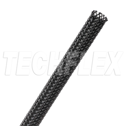 TECHFLEX PTN0.31BK BLACK 5/16" GENERAL PURPOSE EXPANDABLE   BRAIDED SLEEVING, FLEXO PET, 152 METER ROLL *SPECIAL ORDER*