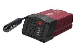 TRIPPLITE PV150USB ULTRA-COMPACT CAR INVERTER 150WATT       WITH AC OUTLET AND 2 USB CHARGING PORTS