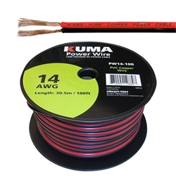 CIRCUIT TEST PW14-100 14AWG TWO CONDUCTOR BONDED PARALLEL   WIRE, LOW VOLTAGE DC POWER CABLE, 100FT ROLL