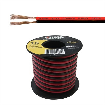 CIRCUIT TEST PW16-25 16AWG TWO CONDUCTOR BONDED PARALLEL WIRE, LOW VOLTAGE  DC POWER CABLE, 25FT ROLL