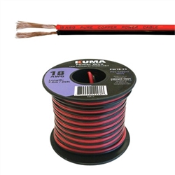 CIRCUIT TEST PW18-25 18AWG TWO CONDUCTOR BONDED PARALLEL    WIRE, LOW VOLTAGE DC POWER CABLE, 25FT ROLL
