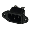 BULGIN PX0580/63 MALE FLANGE MOUNT IEC 320-1 POWER INLET    15A @ 250VAC, PANEL MOUNT, 1/4" QC TERMINALS, UL/CSA