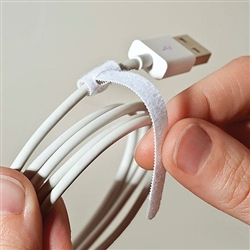 RIP-TIE Q-35-007-W 1/4" X 3-1/2" MINI HOOK & LOOP TIES      7/PACK, WHITE