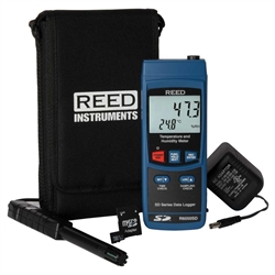 REED R6050SD-KIT DATA LOGGING THERMO-HYGROMETER WITH POWER  ADAPTER AND SD CARD