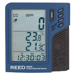 REED R9450 CARBON MONOXIDE MONITOR WITH TEMPERATURE AND     HUMIDITY