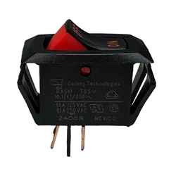 CARLING RA911-VB-B-1-V-XN ROCKER SWITCH SPST ON-OFF,        16A @ 125VAC / 10A @ 250VAC, ON & OFF MARKINGS, QC TERMINALS