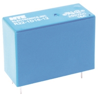 ECG R22-5D16-12 12VDC PCB RELAY SPDT 12A/250VAC CONTINUOUS  16A RATING FOR 4 SECONDS WITH 10% DUTY CYCLE