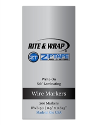 ZIPTAPE RWB50 VINYL WIRE MARKER BOOK 0.50"W X 1.25"L,       200 MARKERS PER BOOKLET