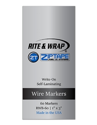 ZIPTAPE RWB60 VINYL WIRE MARKER BOOK 1.00"W X 3.00"L,       60 MARKERS PER BOOKLET