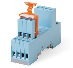 RELECO S9-MUS RELAY BASE / SOCKET 4PDT 14 PIN, DIN RAIL OR  PANEL MOUNT, WITH HOLD DOWN CLIP, 6A@250V