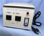 PHILMORE ST2000 STEP UP/STEP DOWN TRANSFORMER 110V/220V     2000W *DO NOT USE IN WET AREAS, BARE EARTH OR CONCRETE*