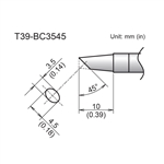 HAKKO T39-BC3545 BEVEL TIP 3.5MM/45 DEGREES X 10MM, FOR     THE FX-971 SOLDERING STATION *SPECIAL ORDER*