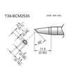 HAKKO T39-BCM2535 BEVEL TIP WITH INDENT, 2.5MM/45 DEGREES   X 11.5MM, FOR THE FX-971 SOLDERING STATION *SPECIAL ORDER*