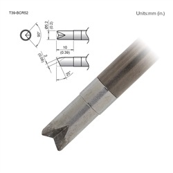 HAKKO T39-BCR52 BEVEL V-GROOVE TIP 5.2MM/25 DEGREES X 10MM, FOR THE FX-971 SOLDERING STATION *SPECIAL ORDER*