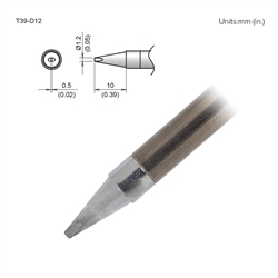 HAKKO T39-D12 CHISEL TIP 1.2 X 10MM, FOR THE FX-971         SOLDERING STATION *SPECIAL ORDER*