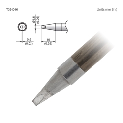 HAKKO T39-D16 CHISEL TIP 1.6 X 10MM, FOR THE FX-971         SOLDERING STATION