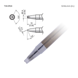 HAKKO T39-DR24 CHISEL V-GROOVE TIP 2.4 X 10MM, FOR THE      FX-971 SOLDERING STATION *SPECIAL ORDER*