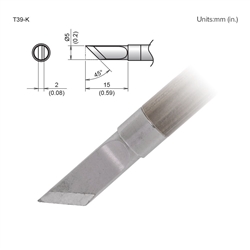 HAKKO T39-K KNIFE TIP 5MM/45 DEGREES X 15MM, RIGHT EDGE,    FOR THE FX-971 SOLDERING STATION *SPECIAL ORDER*