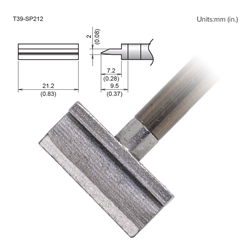 HAKKO T39-SP212 BLADE TIP 21.2MM, FOR THE FX-971 SOLDERING  STATION *SPECIAL ORDER*