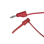 CIRCUIT TEST TLE336R 36" STACKING BANANA PLUG TO HOOK CLIP  PATCH CORD, RED