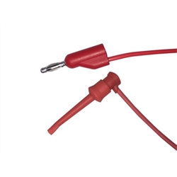 CIRCUIT TEST TLE336R 36" STACKING BANANA PLUG TO HOOK CLIP  PATCH CORD, RED