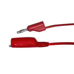 CIRCUIT TEST TLE548R 48" STACKING BANANA PLUG TO ALLIGATOR  CLIP PATCH CORD, RED