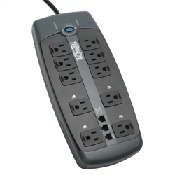 TRIPPLITE TLP1008TEL 10 OUTLET SURGE PROTECTOR WITH TEL/DSL PROTECTION