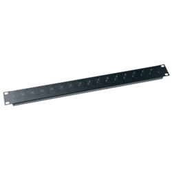 MID ATLANTIC UNI1 KNOCKOUT 1U 19" RACK PANEL (16 KNOCKOUTS) D-SIZE CUTOUT PERFORATED MOUNTING HOLE