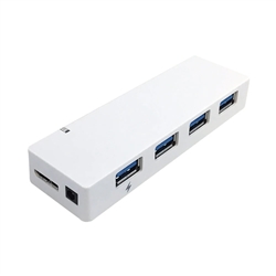 USB-HUB3-04WH WHITE 4-PORT USB 3.0 HUB, 5V/4AMP DC POWER    SUPPLY INCLUDED