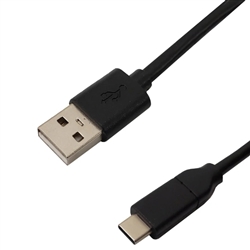 USBAC0.5M USB 2.0 TYPE-C MALE TO TYPE-A MALE CABLE 480MBPS  3A, USB-IF CERTIFIED, BLACK, 0.5 METERS