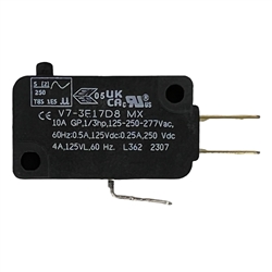 HONEYWELL V7-3E17D8 MINIATURE BASIC SWITCH SPDT, PIN PLUNGER, 10A/125VAC 0.5A/125VDC, .187" QC, MICRO SWITCH