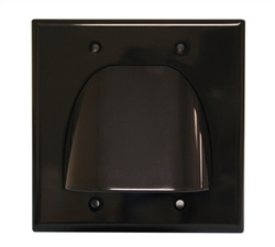 QUEST VHT-8203 BULK CABLE DUAL GANG WALL PLATE, BLACK