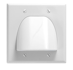 QUEST VHT-8201 BULK CABLE DUAL GANG WALL PLATE, WHITE