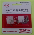 MOLEX WMF-3904PRT MINI-FIT JR. 8 POLE/CIRCUIT LOCKING       CONNECTOR KIT, PINS 18-24AWG