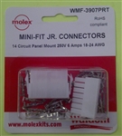MOLEX WMF-3907PRT MINI-FIT JR. 14 POLE/CIRCUIT LOCKING      CONNECTOR KIT, PINS 18-24AWG