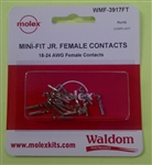 MOLEX MINI-FIT JR. 18-24AWG FEMALE CONTACTS/SOCKETS FOR      LOCKING CONNECTORS, 15 PIECES (MFR# WMF-3917FT) WMF3917FT