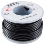 NTE 18AWG BLACK TEFLON HOOKUP WIRE (25 FEET) WT18-00-25     200C/600V SILVER PLATED COPPER/SPC
