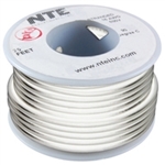 NTE 18AWG WHITE TEFLON HOOKUP WIRE (25 FEET) WT18-09-25     200C/600V SILVER PLATED COPPER/SPC