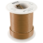 NTE 22AWG BROWN TEFLON HOOKUP WIRE (25 FEET) WT22-01-25     200C/600V SILVER PLATED COPPER/SPC