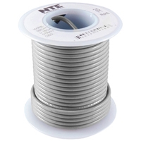 NTE 22AWG GRAY TEFLON HOOKUP WIRE (25 FEET) WT22-08-25      200C/600V SILVER PLATED COPPER/SPC