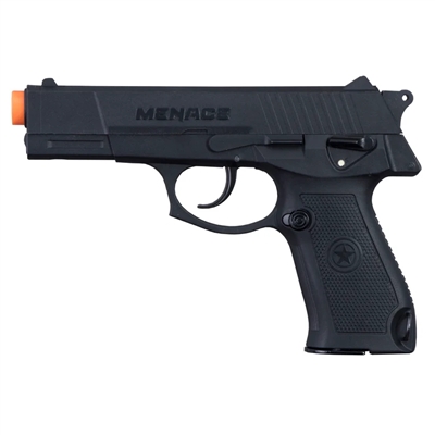 A Tippmann Brigade Menace .50 caliber paintball pistol made by GI Sportz. The pistol is black.