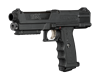 A Tippmann TiPX .68 caliber magazine fed paintball pistol. The pistol is black.