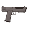 A Tippmann TiPX .68 caliber magazine fed paintball pistol. The pistol is steel grey.