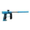An Empire Axe 2.0 electronic paintball marker with Redline OLED board. The marker is dust savoy blue and dust grey.