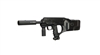An Empire DFender Elite electronic paintball marker. The marker is black.