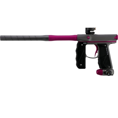 An Empire Mini GS Electronic paintball marker in the dust grey and dust pink colorway.