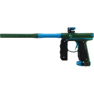 An Empire Mini GS Electronic paintball marker in the dust green and dust aqua color way.