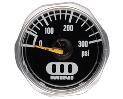 A factory replacement regulator gauge for Empire Mini paintball markers.