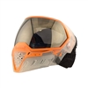 An Empire EVS SE Crystal paintball mask in the Clear/Orange colorway.